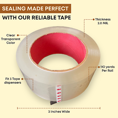 #ad Heavy Duty Sealing Packing Shipping Box Tape Clear **12 Rolls Carton 2quot; $55.98