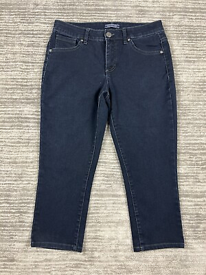 #ad Bandolino Jeans Womens 8 Blue Dark Wash Capri Cotton Blend Casual $12.99