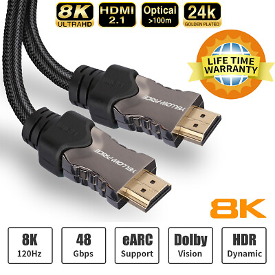 #ad Ultra 8K 4K HDMI 2.1 Cable Ethernet 48Gb s 8K 120Hz 4K 60Hz UHD 3D HDR eARC 3D $53.14