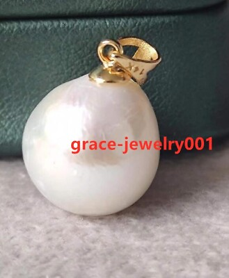 #ad BAROQUE 14 13MM NATURAL WHITE SOUTH SEA PEARL PENDANT 14K yellow gold pendants $29.99