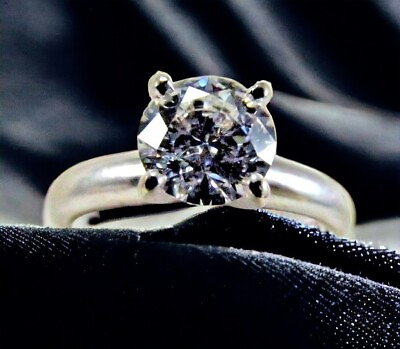 #ad 14K Solid White Gold .71ct IKUMA Diamond Wedding Ring Size 5 SAVE 5500 #R471 $1790.51