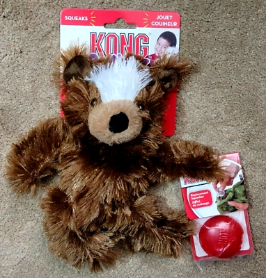 #ad Kong Dog Teddy Bear w Squeak No Stuffing sz. Med ea. New $10.90