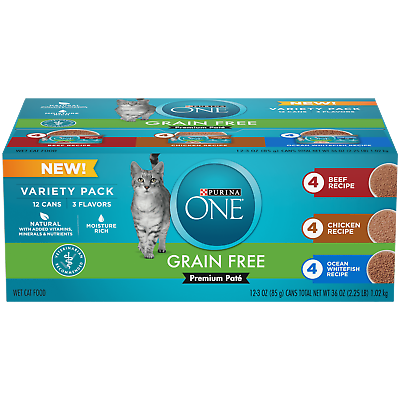 #ad Grain Free Natural Pate Wet Cat Food Variety Pack Beef Chicken amp; Ocean Whitefish $25.92