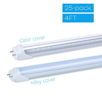 #ad 10 25PACK T8 LED Tube Light 4FT 22W Dual Ended Power Bypass Ballast CLEAR MILKY $133.00