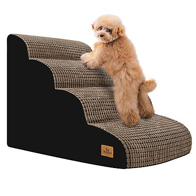 #ad blunqiue Dog Stairs for High Beds 20.5quot; H 4 Step Dog Ramps for Small Dogs D... $72.17