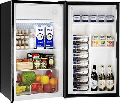 #ad Mini Fridge with Freezer 3.2Cu.Ft Single Door Small Refrigerator Black $167.38