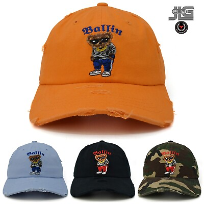#ad Ballin Bear New Dad Hat Embroidery Dad Cotton Vintage baseball Cap Fashion NWT $19.99