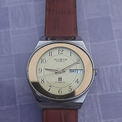 #ad Allwyn 21 Jewels Automatic Rare Mens Wrist Watch $109.99