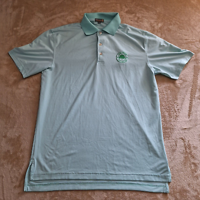 #ad Peter Millar Shirt Men#x27;s Small Teal Striped Summer Comfort John Island Club Polo $24.88