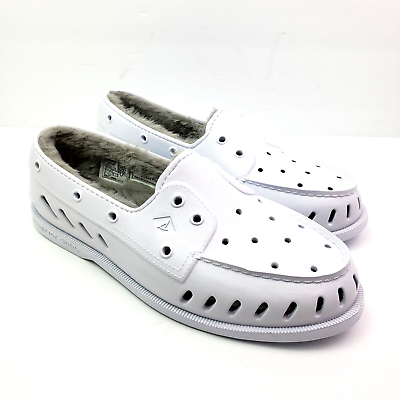 #ad Sperry A O Float Cozy Mens Size 12 White Slip On Faux Fur Inside Boat Shoes $30.73