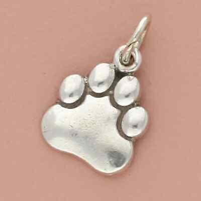 #ad sterling silver paw print charm $22.40