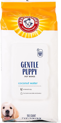 #ad Pets Gentle Puppy Bath Wipes Coconut Water Puppy Cleaning Remove Odor 100 Count $14.52