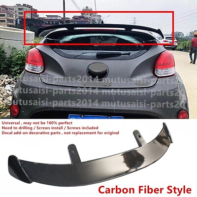 #ad CARBON LOOK UNIVERSAL FITS 12 17 HYUNDAI VELOSTER REAR WINDOW ROOF SPOILER WING $87.99