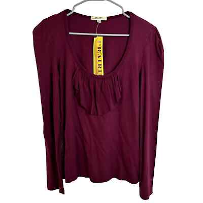 #ad Prairie Underground Ruffle Tee Womens Size Small African Violet NWT NEW Maroon $47.99
