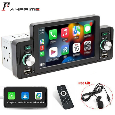 #ad Single 1Din Car Stereo Radio For Apple Android CarPlay 5quot; Touch MP5 Bluetooth FM $49.99