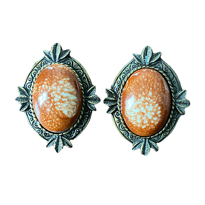 #ad Victorian Antique Style Earrings Fashion Jewelry Amber Orange Stud Pendants NEW $14.99