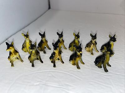 Miniatures Crafts Hard Plastic Dogs Puppies Shepherd ? Dollhouse Mini Lot Of 11 $14.99