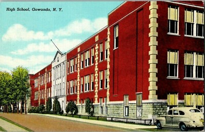 #ad 1940#x27;S. HIGH SCHOOL. GOWANDA NY POSTCARD 1a7 $6.97
