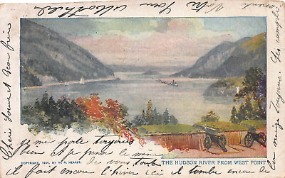 #ad The Hudson River from West Point Early Postcard Used in 1904 Sent to Belgium $15.00