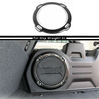 #ad Rear Subwoofer Speaker Cover Trim Ring Carbon For Jeep Wrangler JL Rubicon 2018 $24.20