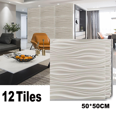 #ad 12PCS Tiles 3D Wall Panels PVC Tiles Textured Bricks Art Design DIY Wallpaper US $43.33