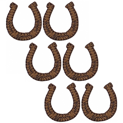 #ad #ad Brown Horseshoe Applique Patch Horse Cowboy Western Badge 1quot; 6 Pack Iron on $3.75
