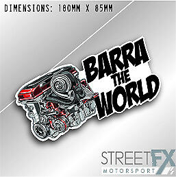 #ad Barra The World Sticker Graphic bumper window jdm v8 car ute aussie vinyl AU $8.00