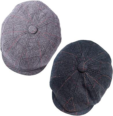 #ad 2 Pack Newsboy Hats for Men Classic 8 Panel Wool Blend Ivy Hat $43.32