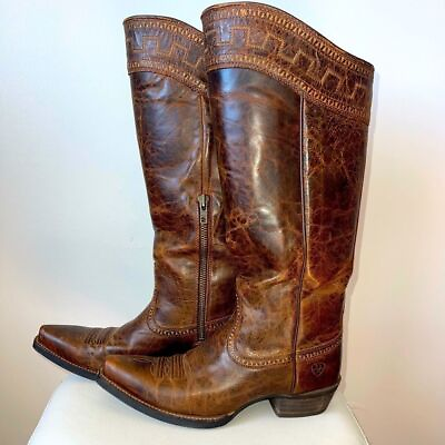 #ad Rugged Ariat Cowboy Boots with Intricate Detailing $160.00