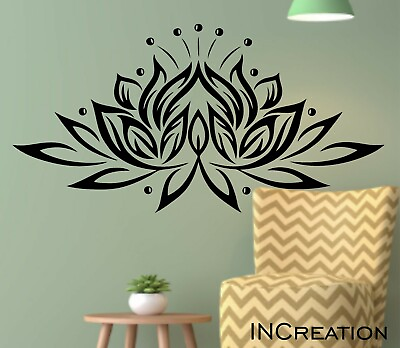 #ad HUGE Mandala Vinyl Wall Decal OM Symbol Wall Sticker Lotus Flower Bedroom Yoga $37.04