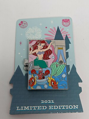 #ad Disney Ariel The Little Mermaid Passholder Quarterly Mosaic Series LE Hinged Pin $32.99