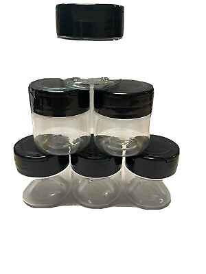 #ad 1 oz Clear Plastic Spice Salt Pepper Herb Jar Shaker Flip Sealing Black Cap $49.99