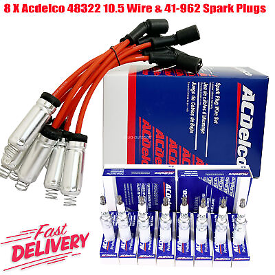 #ad Genuine 8pcs Wires 48322 Spark Plugs 41962 Chevy Silverado GMC 4.8 5.3 6.0L V8 $58.00