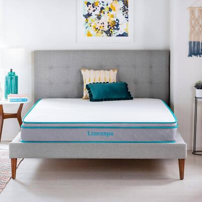 #ad Mattress 8 in. Firm Hybrid Tight Top Queen Size Memory Foam in White $265.48