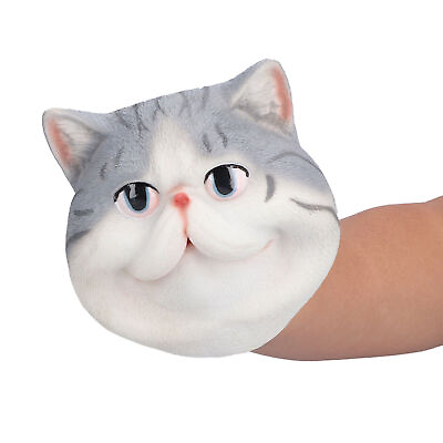 #ad Lifelike Cute Cat Hand Puppet High Simulation Cat Head Open Movable Mouth $13.30