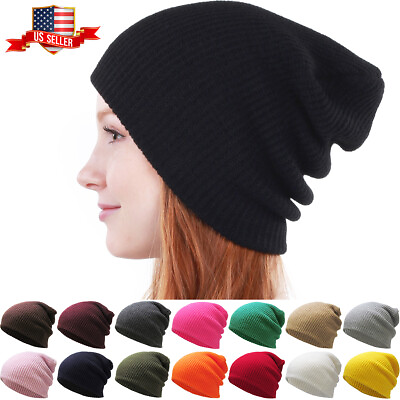 #ad Slouchy Beanie Baggy Fit Winter Knit Ski Hat Skull Cap Oversize $10.99