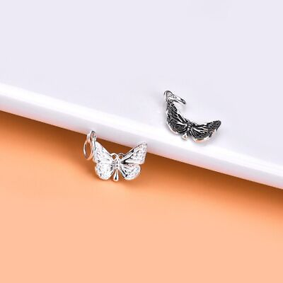 #ad silver Butterfly Charms Vintage Filigree Shape Charms Jewelry Accessories AU $17.10