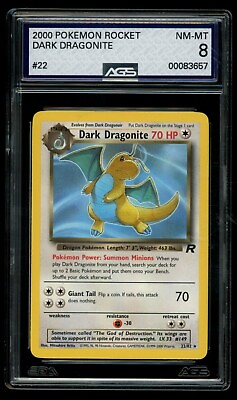 #ad Vintage 2000 Pokemon Team Rocket Dark Dragonite #22 AGS 9 MINT $39.99