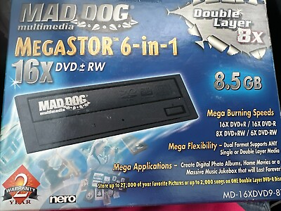 #ad #ad Mad Dog Multimedia Megastore 6 In 1 16x DVD Row $50.00