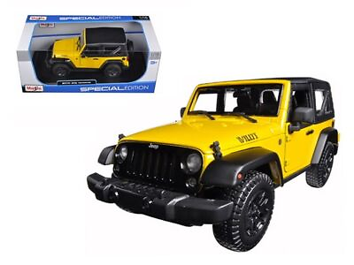 #ad 2014 Jeep Wrangler Willys Yellow 1 18 Diecast Model Car by Maisto $64.99