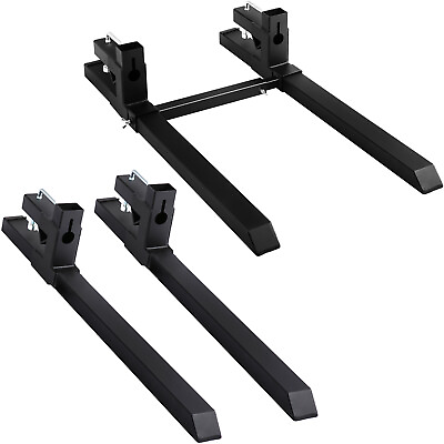 #ad VEVOR 1500 2000 4000LBS Tractor Bucket Forks Clamp On Pallet Forks 43#x27;#x27; 60#x27;#x27; $71.99