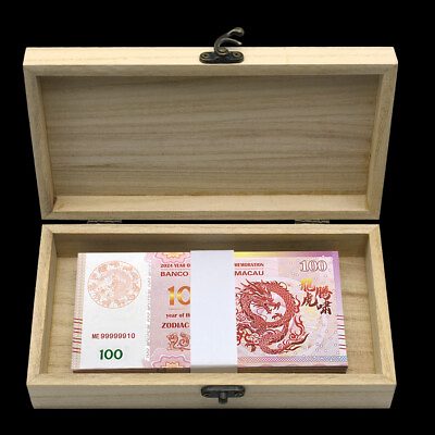 #ad 100PCS BOX Chinese Dragon 100 Yuan Paper Money 2024 Commemorative Banknotes AU $150.00