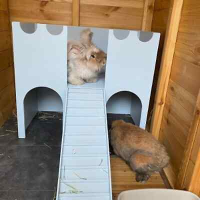 #ad Rabbit Large Castle Shelter Two Tiered House Hideaway Exercise Toy Playhouse $206.74