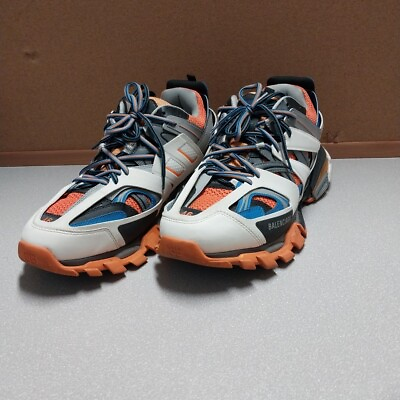 #ad Balenciaga Track White Orange Blue Gray Leather amp; Mesh Sneakers Mens Sz 13 $350.00