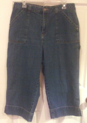 #ad Womens BILL BLASS DENIM CAPRIS size 14 NEW Blue Pair Cropped Jeans Clam Diggers $32.95