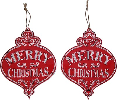 #ad Merry Christmas Ornament Shaped Tin Hangers $16.99