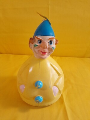 #ad Antique WEEBLE TOY West Germany Rolly Toys Vintage CLOWN Toy S8 $39.90