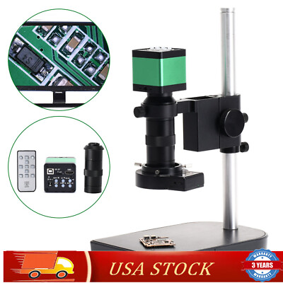 #ad 48MP HDMI 1080P USB Industry Microscope Video Camera Set C mount Lens Stand Lamp $167.20