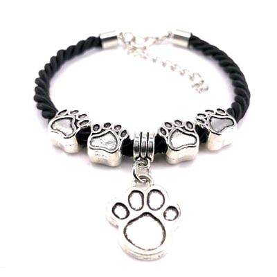 #ad Unisex Rope Chain Bracelet Pet Dog Paw Bangle Lovers Animal Charm Bracelets 1Pc $15.82