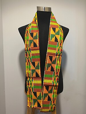 #ad African print Neck scarf for Men women Kente 4.5 #x27;#x27;X 70#x27;#x27; $9.99